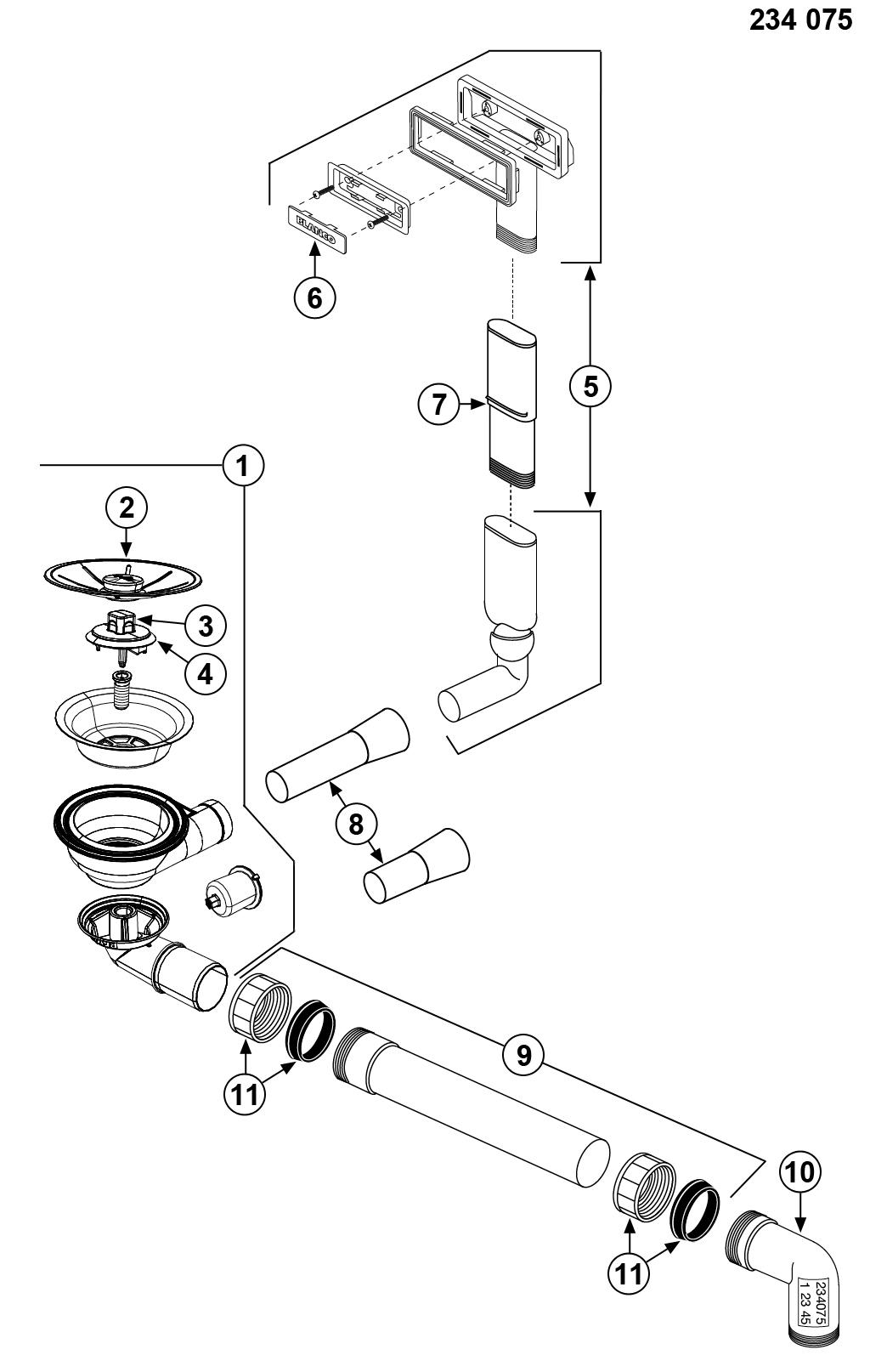 BLANCO Afløb InFino PLEON 1x3,5'' UXI