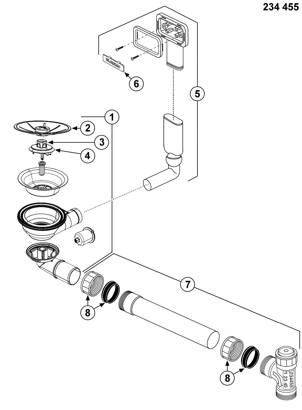 BLANCO Afløb InFino ANDANO 1x3,5'' UXI