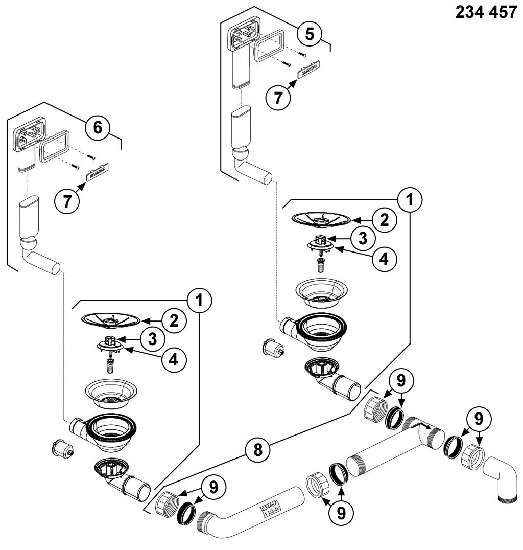 BLANCO Afløb InFino ANDANO 2x3,5'' UXI