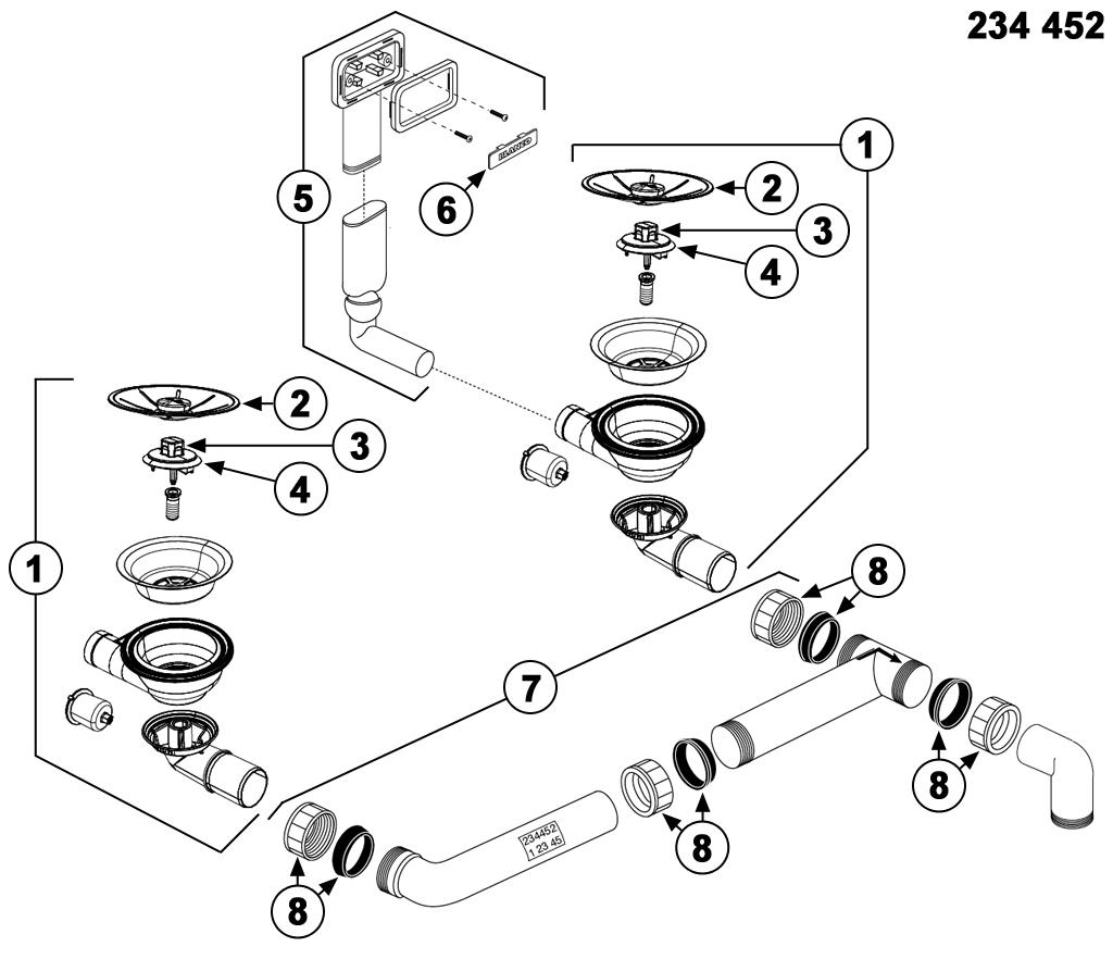 BLANCO Afløb InFino ANDANO 2x3,5'' UXI