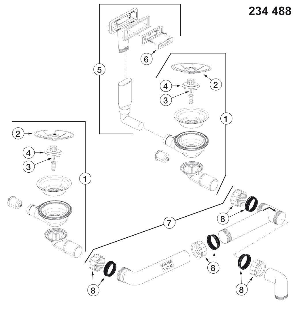 BLANCO Afløb InFino SUBLINE 340/160 350/350 mm 2x3,5'' UXI