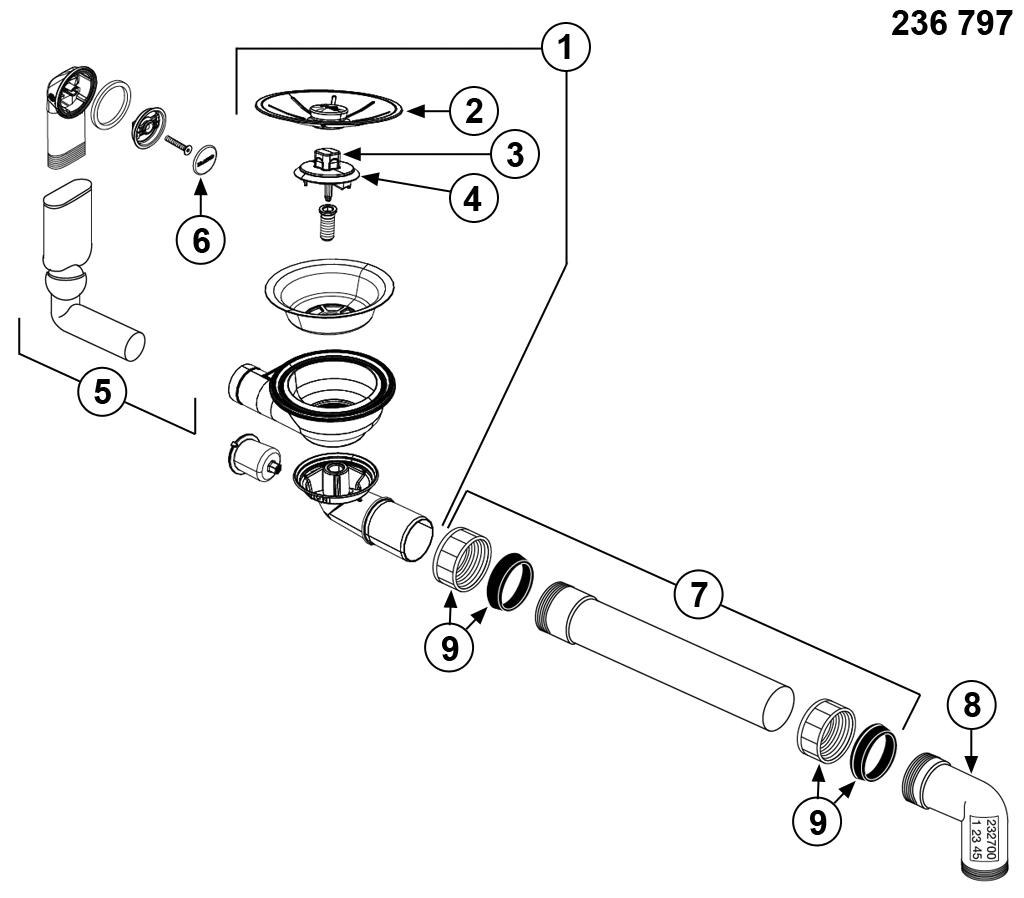 BLANCO Afløb InFino FARON 1x3,5'' UXI
