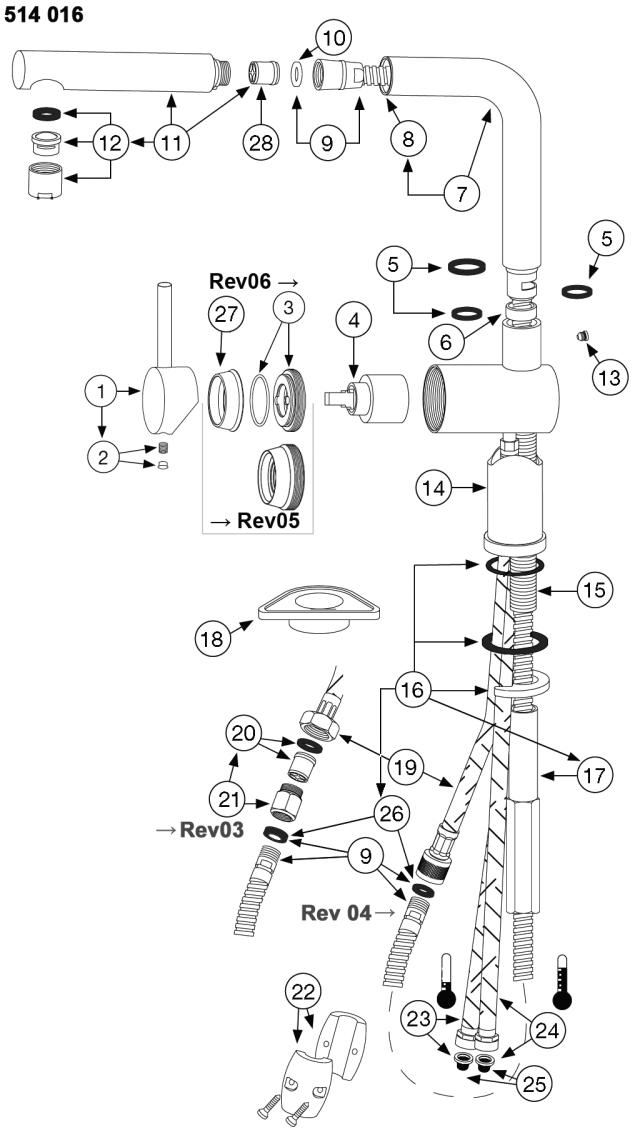 BLANCO LINUS-S krom venstre